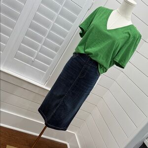 Liverpool Size 10 Pull On Denim Pencil Skirt